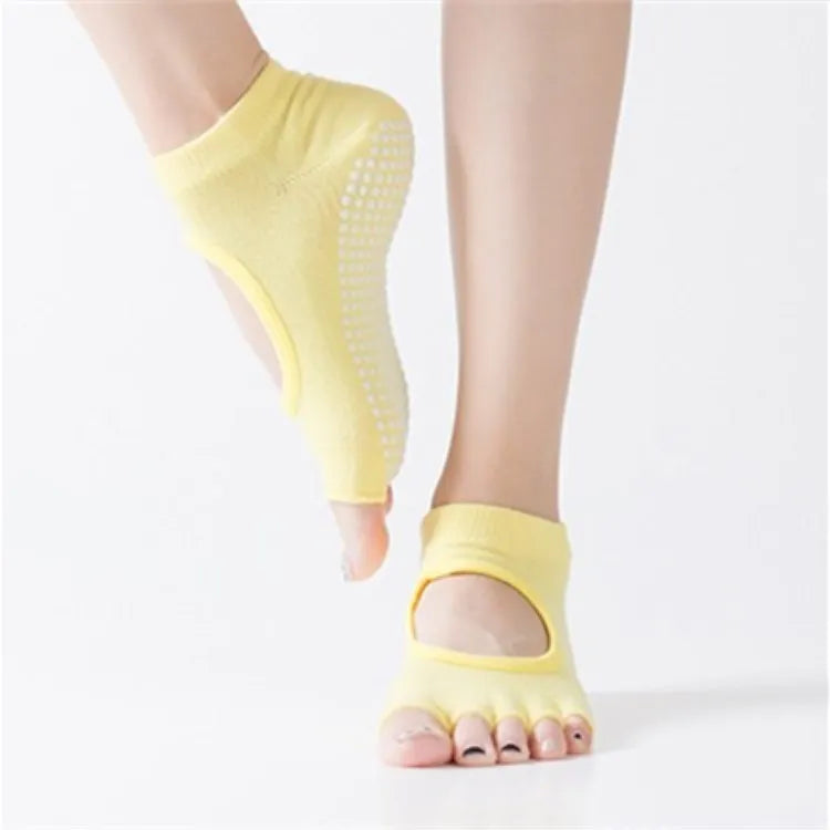 Yoga Socks for Women Sports Cotton Socks Non Slip Toeless Half Toe Socks for Ballet Pilates Barre Dance Gym Fitness