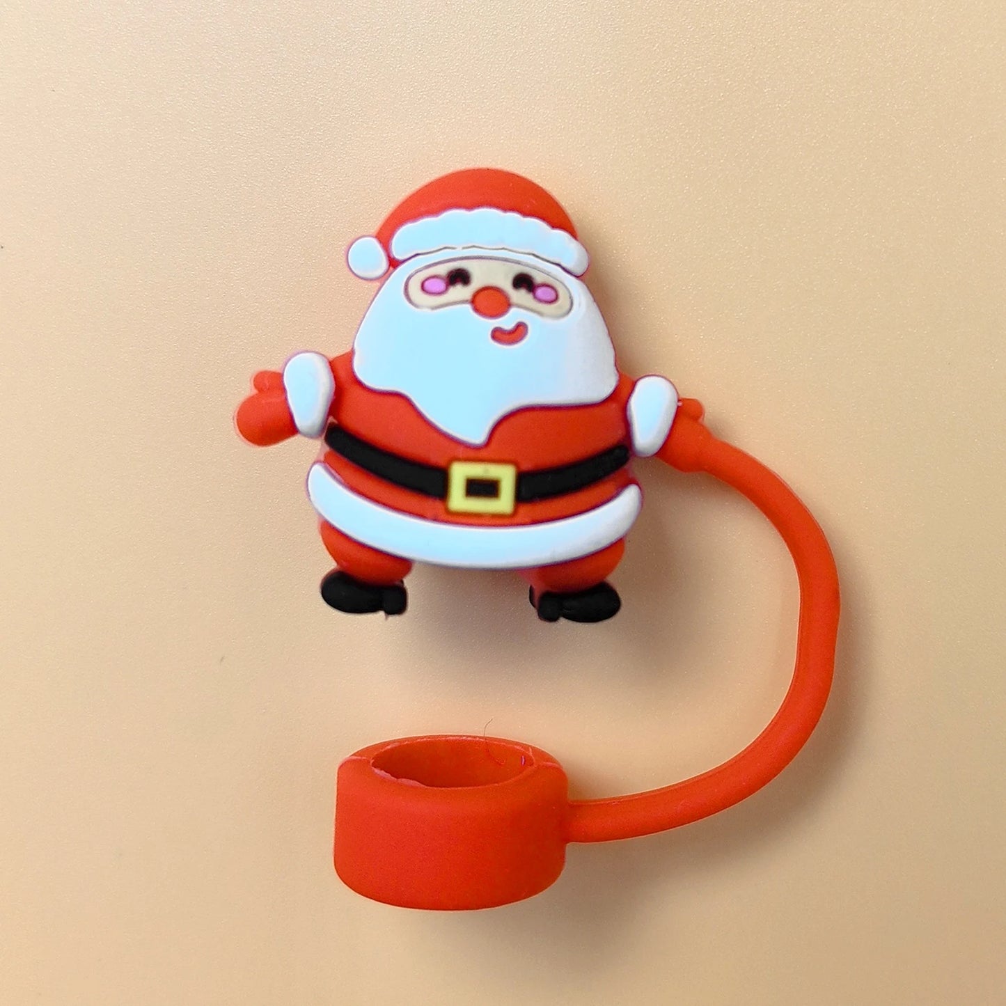 Christmas Element Straw Dust Cap Cute Santa Claus Tree Hat Cup Decoration Festive Atmosphere Insulated Cup Decors For Stanley