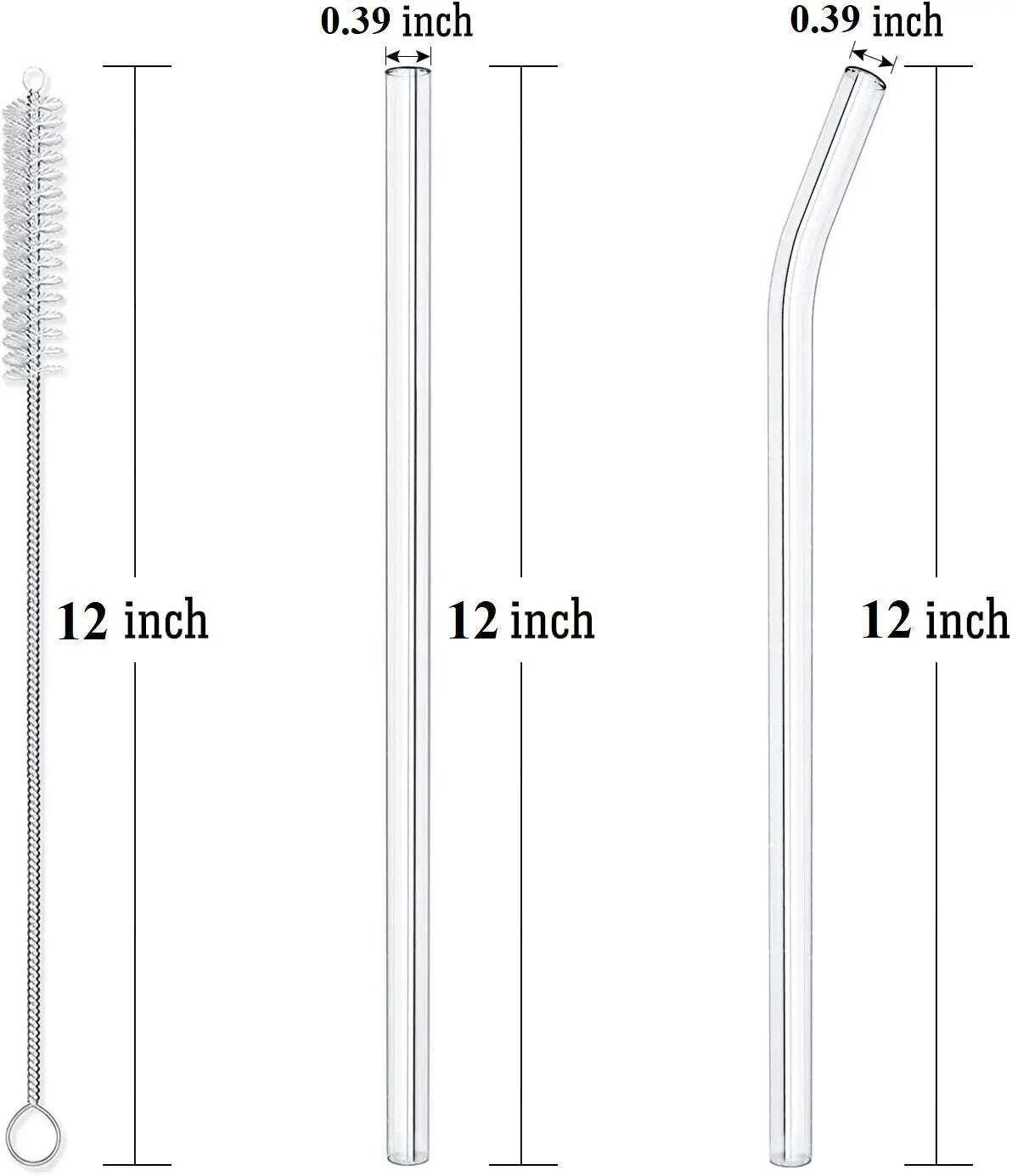 4-8pcs 12/7.8-inch straws for Stanley cups, suitable for 40-20 oz cups, reusable straws, and gift complimentary cleaning brushes