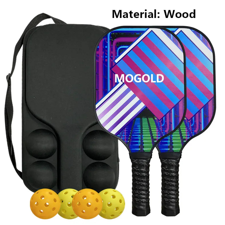 Pickleball Paddles Set Sport Rackets Honeycomb Core 4 Balls Portable Racquet Cover Carrying Bag Gift Kit Indoor Outdoor Fitness