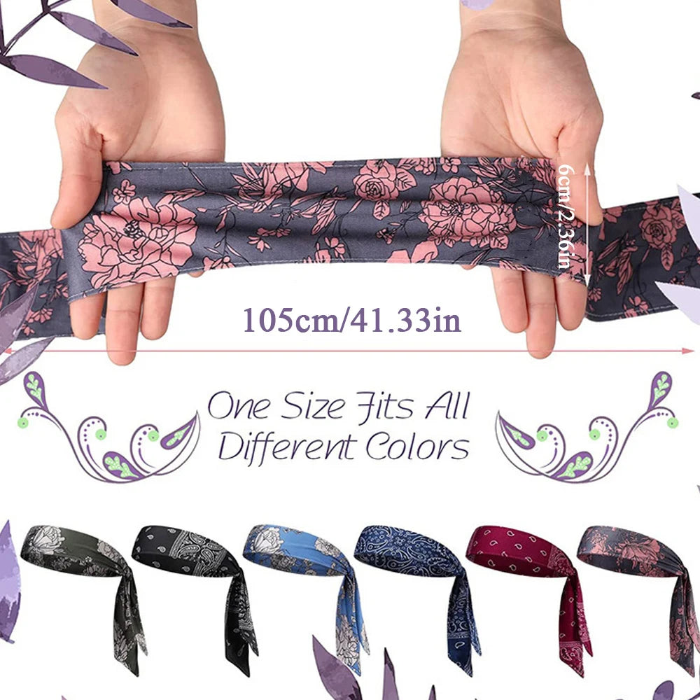 Cashew Print Sport Headbands Men Bike Cycling Running Sweatband Fitness Tennis Gym Headscarf Women Yoga Hair Band Bandage Hot